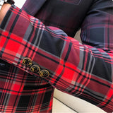 Bonsir Spring New Colorblock Plaid Blazer Men Slim Casual Man Blazers Wedding Business Party Clothing Dress Coat Blazer M-3XL
