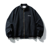 BONSIR  -  Vintage Embroidery Cargo Jacket Mens Streetwear Punk Y2k Casual Coats Oversized Harajuku Loose Hip Hop Zip Up Jackets Male