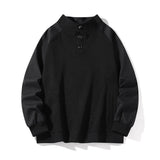 BONSIR  -  Men Sweatshirt Spring Autumn New Hoodie Polo Long Sleeve Casual Pullover Vintage Turtleneck Sweater Fashion Men's Clothing Top