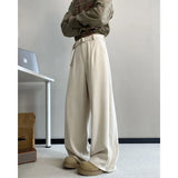 BONSIR  -  Black Belt Suit Pants Men Fashion Society Mens Dress Pants Korean Loose Wide Leg Pants Mens Office Formal Trousers Plus Size
