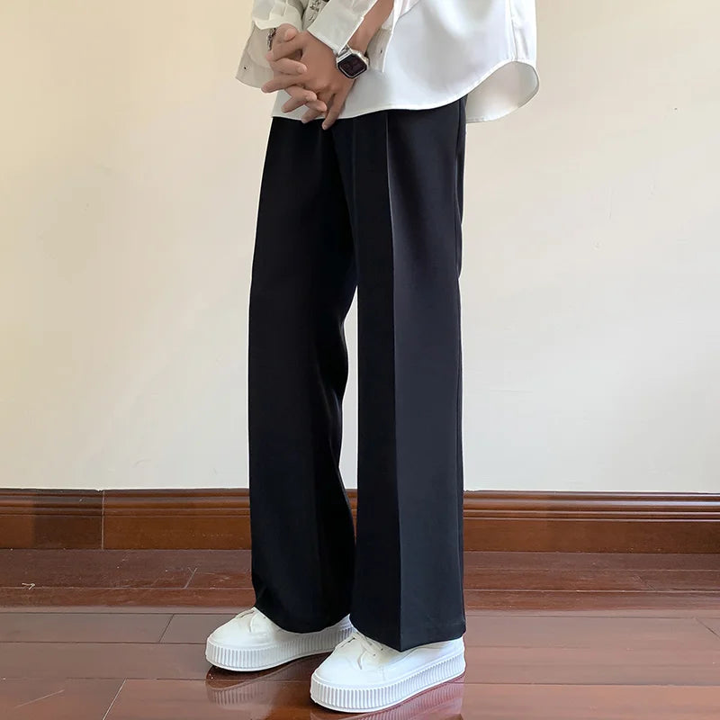 Bonsir Summer Black Suit Pants Men Fashion Social Mens Dress Pants Korean Loose Bell-bottoms Pants Men Mens Office Formal Trousers