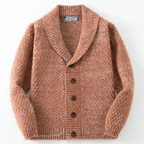 BONSIR  -  Autumn Winter New Fashion 2025 Men's Casual Trendy Loose Long Sleeve Turn-down Collar Single-breasted Knitted Sweater Coat Male