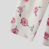 BONSIR  -  Men Pants Flower Printing Drawstring Loose Straight Trousers Men Streetwear 2025 Fashion Casual Long Pants Joggers S-5XL