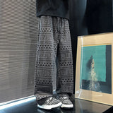 BONSIR  -  Men Hippie Pants Retro Street Printed Outdoor Straight-legs Trousers Casual Pants Loose Fit Elastic Drawstring Waist Pants