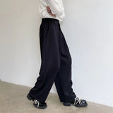 BONSIR  -  New Fashion Autumn Men's Korean Style Loose Wide Leg Trousers Solid Color Casual High Quality Pants Male Trendy Streetwear Men