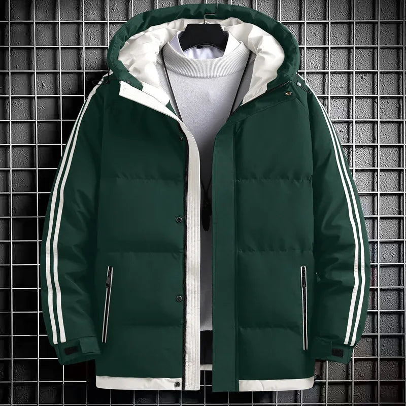 Bonsir Down Cotton Jacket Men's Autumn Winter Men's Thick Warm Hooded Jacket