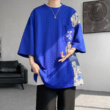 Bonsir Patchwork Contrast Color T Shirt Men Summer Fashion Top Tees Unisex Harajuku T-shirt Male Half Sleeve TShirts Blue White Black