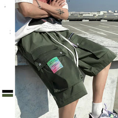 BONSIR  -  Summer Big Pockets Mens Cargo Shorts High Street Streetwear Straight Bermuda Masculina