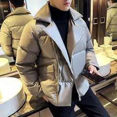 Bonsir Winter White Duck Down Down Coats Jacket High Quality Large Lapel Bread Coat Streetwear Fashion Short Loose Outdoor Warm Jacket