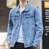 BONSIR  -  Spring and Autumn Men's Spliced Turn-down Colla Button Pocket Fashion Solid Color Loose Comfortable Long Sleeve Jackets