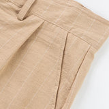 BONSIR  -  New American Style Business Striped Men Suit Pants Light Luxury Leisure Linen Straight Pants Urban Fashion High Quality Trousers