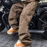 BONSIR  -  Autumn Big Pocket Men's Cargo Pants Japanese Y2k Harajuku Loose Straight Wide Leg Trousers Baggy Pants Man Hip Hop Sweatpants