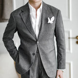 Bonsir High Quality Wedding Suits For Men Solid Color Business Formal Casual Dress Suits 2 Pieces Office Work Party Prom Costume Homme