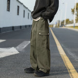 BONSIR  -  Casual Cargo Pants Men's Streetwear Vintage Trousers Hip-hop Overalls Fashion Loose Straight Wide Leg Pants Men