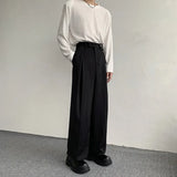 BONSIR  -  Black Suit Pants Men Oversized Fashion Social Mens Dress Pants Korean Loose Straight Wide Leg Pants Mens Office Formal Trousers