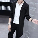 Bonsir Men Casual Long Windbreaker Hooded Cape 2024 New Autumn Genderless Fashion Punk Hip Hop Cardigan Street Cloak Trench Coat Unisex