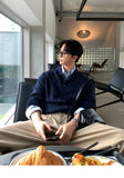 BONSIR  -  New Autumn Winter Loose Casual Versatile Knitwear Korean Trend Dongda Gate Sweater Turn-down Collar Open Cardigan