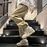 Bonsir Trousers Man Spring Summer Straight Cargo Pants for Men Wide Big Size Luxury Aesthetic Cotton Baggy Casual Spandex Korean Style
