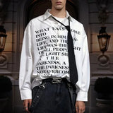 Bonsir Mens Shirts Letter Print Casual Shirt Streetwear Fashion Versatile Campus Performance Daily Long Sleeve Tops Men'S Clothing 2024