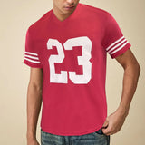 BONSIR  -  Mens Printed Casual Striped T-Shirt Streetwear Daily Versatile Simple Outdoor Youth Short-Sleeved Top Men'S Clothing 2025 New