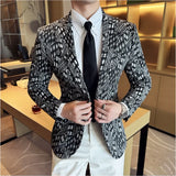 Bonsir Camouflage Grid Suit Jacket For Men New Business Casual Slim Blazer Korean Luxury High Quality Wedding Business Suit Coats