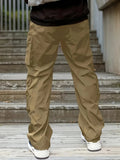 BONSIR  -  Autumn Cargo Pants Men's Fashion Brand Elastic Multi Pockets Straight Leg Sports Jogging Trousers Loose Casual Joggers Pants Men