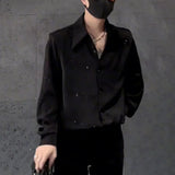 Bonsir Mens Shirts Fashion Letters Hot Diamond Sequin Shirts Streetwear Trend Personality All-Match Casual Tops Men'S Clothing 2024