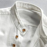 BONSIR  -  Business Daily Light Grey M-2XL White Black Dark Gray Shirt Mandarin Collar Mens Slim Fit Business Long Sleeve