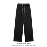 Bonsir 2024 Spring New Sweatpants Men Straight Casual Pants Korean Loose Drawstring Pants Unisex Streetwear Joggers Sports Trousers