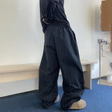 BONSIR  -  Mens Pants Blue Stripes Pockets Autumn Casual Antibacterial Wear-Resistant Anti Fouling Ankle Pants Men's Clothing Unisex