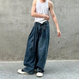 BONSIR  -  Mens Long Pants Washed Contrasting Casual Jeans Seasonal Streetwear Daily  No Ironing Straight Leg Pants Men's Clothing Unisex