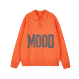 Bonsir Mens Sweater Letter Jacquard Sweater Autumn Streetwear Youth Comfortable Casual Personality All-Match Tops Men'S Clothing 2024