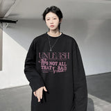 BONSIR  -  Korean O Neck High Street T Shirt Men Cotton Fashion Letter Print Trend Casual Harajuku Oversized Couples Clothing Tops Tee