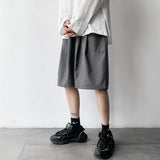 Bonsir Summer Suit Shorts Men Fashion Society Mens Dress Shorts Korean Loose Grey Black Casual Shorts Mens Office Formal Shorts M-2XL