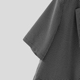 BONSIR  -  Men Plaid Blazer Lapel Half Sleeve Button Casual Suits Men Streetwear 2025 Korean Style Fashion Leisure Thin Coats S-5XL