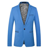 BONSIR  -  Fashion Business Casual Men Blazers Jacket Autumn Spring Slim Fit Single-breasted Suit Coat Plus Size Wedding Prom Street Wear