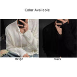 BONSIR  -  Daily Casual Vacation Wear Sexy Knit Top Hollow Out Shirt Brand New V Neck Design Casual Style Polyester Fabric