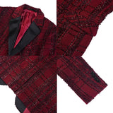Bonsir British Style Plaid Suit Jackets Men High Quality Luxury Slim Fit Business Blazers Coat Homme Formal Social Prom Tuxedo 4XL-M