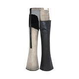 Bonsir Ribbons Patchwork Gradient Stacked Wax Pants Unisex Straight Streetwear Baggy Y2K Flare Jeans Oversized Loose Cargos