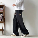 BONSIR  -  Men's Straight Pants Autumn Spring American Style Loose Straight Overalls Soft Casual Pants Korean Style Solid Color Trousers