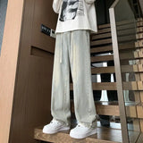Bonsir Pants Men's Trendy American High Street Jeans Men's Loose Straight Leg Wide Leg Cool Casual Men's Pants