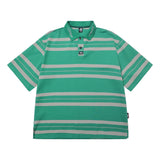 BONSIR  -  Streetwear Patchwork Striped Short Sleeve Polo Shirt for Men Summer Color Match Oversize Cotton Tshirts Ropa Hombre Casual Tees