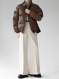 BONSIR  -  Maillard brown scimitar pants for men in summer loose slim and high drooping high floor slim trousers