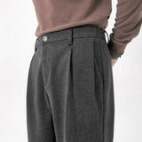 Bonsir Winter Men's Thicken Woolen Clothing Suit Pants Casual Straight Korean Fashion Business Long Trousers Male Clothing L97