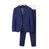 Bonsir Luxury Men 3 Pieces Suit Fashion Plaid Slim Fit Business Formal Casual Check Suits Office Work Party Prom Wedding Groom Suits