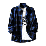 BONSIR  -  Male Men Top Daily Holiday Autumn Breathable Cardigan Casual Long Sleeve Plaid Print Slight Stretch Comfy Fashion