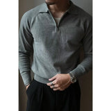 BONSIR  -  Men Sweater Men's Fall Winter Lapel Sweater Knitted Zipper Pullover Soft Warm Mid Length Casual Sweater for Men Lightweight Men
