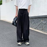 BONSIR  -  Oversized Black Suit Pants Men Fashion Social Mens Dress Pants Korean Loose Wide Leg Pants Mens Office Formal Trousers M-3XL