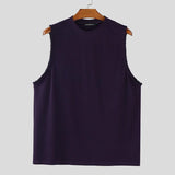BONSIR  -  Men Tank Tops Solid Color Tassel O-neck Sleeveless Male Vests Summer Streetwear Loose 2025 Fashion Casual Men Clothing