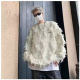 BONSIR  -  American style autumn and winter tassel fur-edged lazy style knitted sweater men's new trendy brand design niche jacket